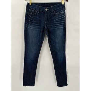 True Religion Jeans Women's 27 Victoria Mid Rise Skinny  Stretch Dark Wash Denim